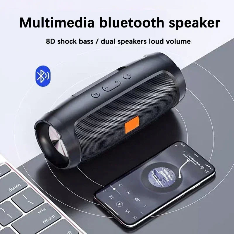 Mini soundbar Bluetooth 5.0 com dois alto-falantes 3 W TWS FM USB viva-voz estéreo 3D 8D para som imersivo portátil no seu dia a dia