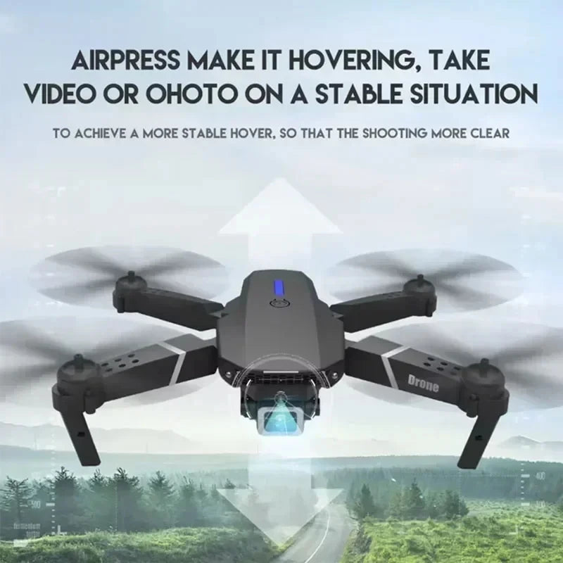 Drone E88 Pro com câmera 4K 1080p FPV WiFi dobrável estabilidade por altitude hold e voo criativo por trajetórias