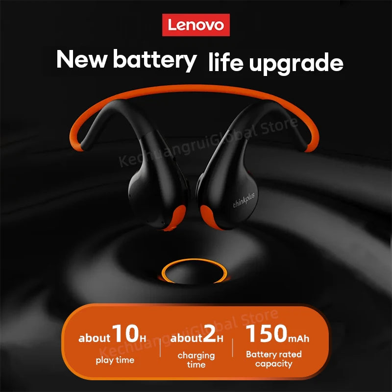 Lenovo X7 condução de ar Bluetooth 5.3 esportivo IPX5 10 h microfone baixa latência drivers 16 mm conforto seguro para correr e pedalar
