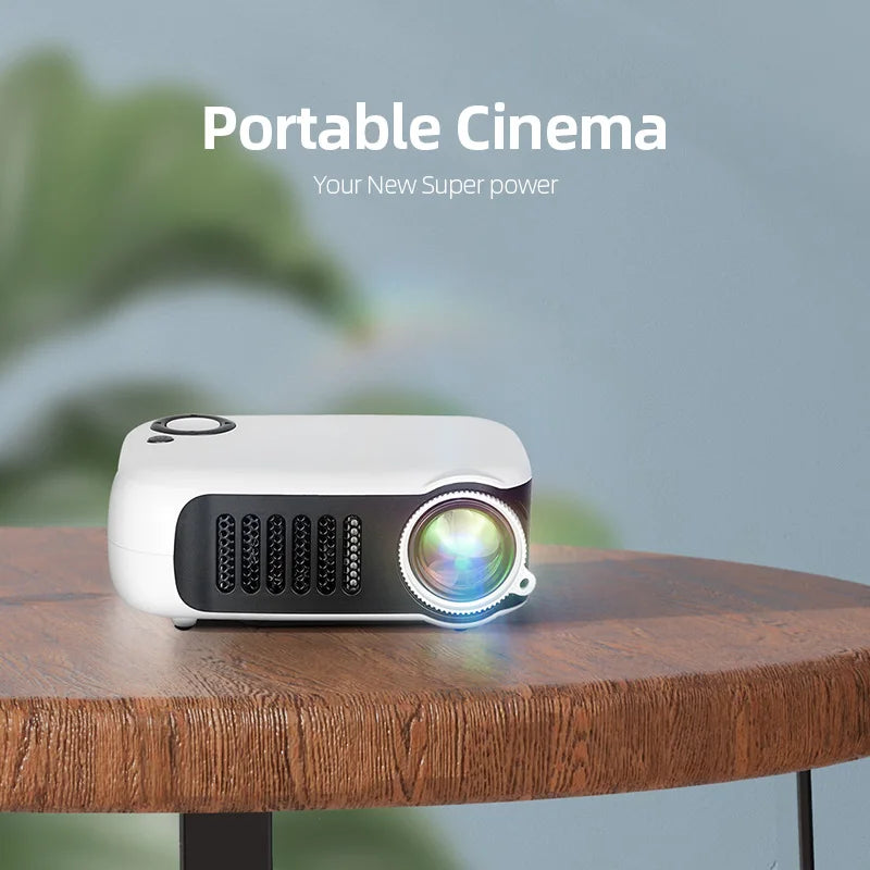 AUN A2000 mini projetor portátil, LED, sistema multimídia, suporte 1080P (entrada), ultra compacto para usos ocasionais
