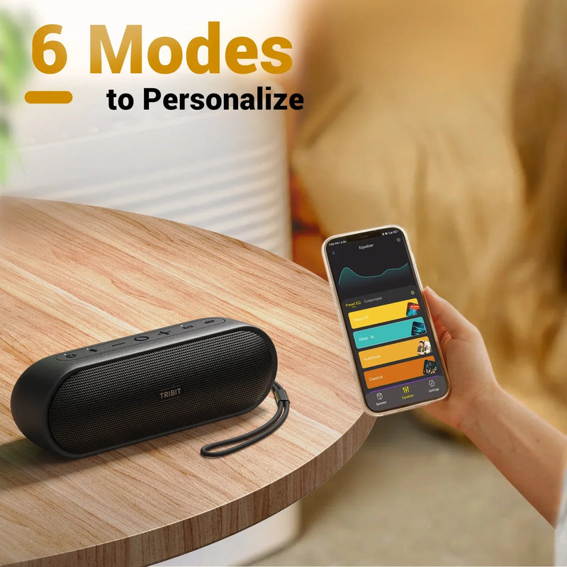 Tribit XSound Plus 2 Bluetooth 5.3 30 W IPX7 24 h bateria 4800 mAh som estéreo com modos de EQ app e entrada AUX para aventuras