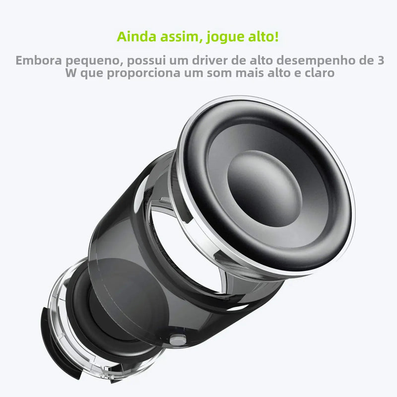 EWA A106 Pro mini caixa de som Bluetooth 5.0 IPX7 com radiador de graves metal ultracompacto estojo de viagem som potente no bolso