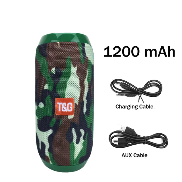 T&G TG117 Caixa Bluetooth 5.3 IPX com Rádio e Cartão TF