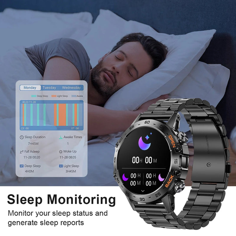 Smartwatch MEVADEN MD52 Aço Inoxidável, Tela 1.39” Chamadas Bluetooth e 100+ Modos Esportivos