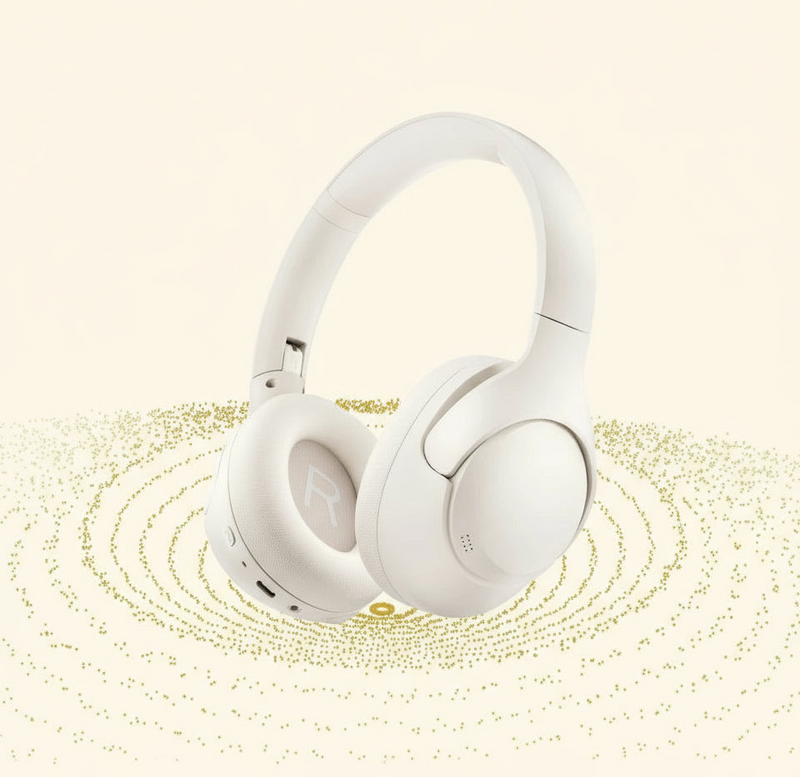 QCY H3 com Bluetooth 5.4 Hi-Res híbrido ANC 43 dB 60 h de bateria conexão dupla conforto memória espuma e modo com fio