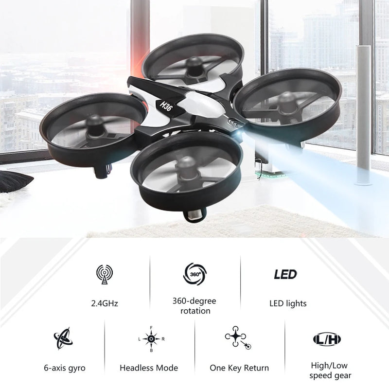 Mini Drone JJRC H36 com Flips 360° e Proteção de Hélice