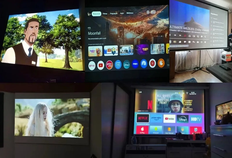 Mini projetor inteligente BYINTEK U4 Android Wi-Fi com 300 ANSI lumens 4K suporte 1080P home theater portátil para cinema em casa