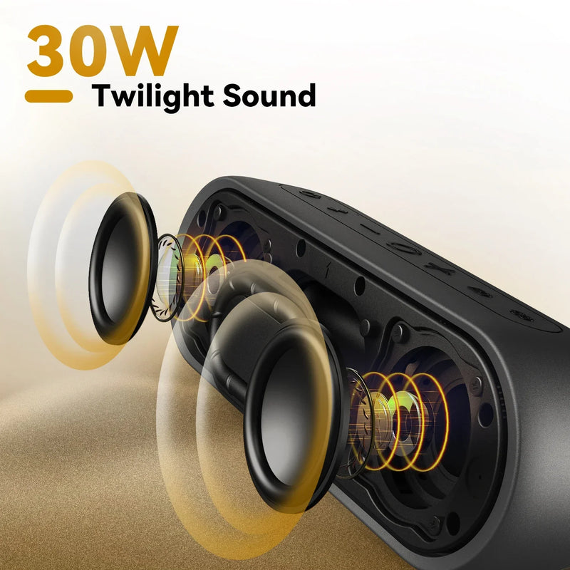 Tribit XSound Plus 2 Bluetooth 5.3 30 W IPX7 24 h bateria 4800 mAh som estéreo com modos de EQ app e entrada AUX para aventuras